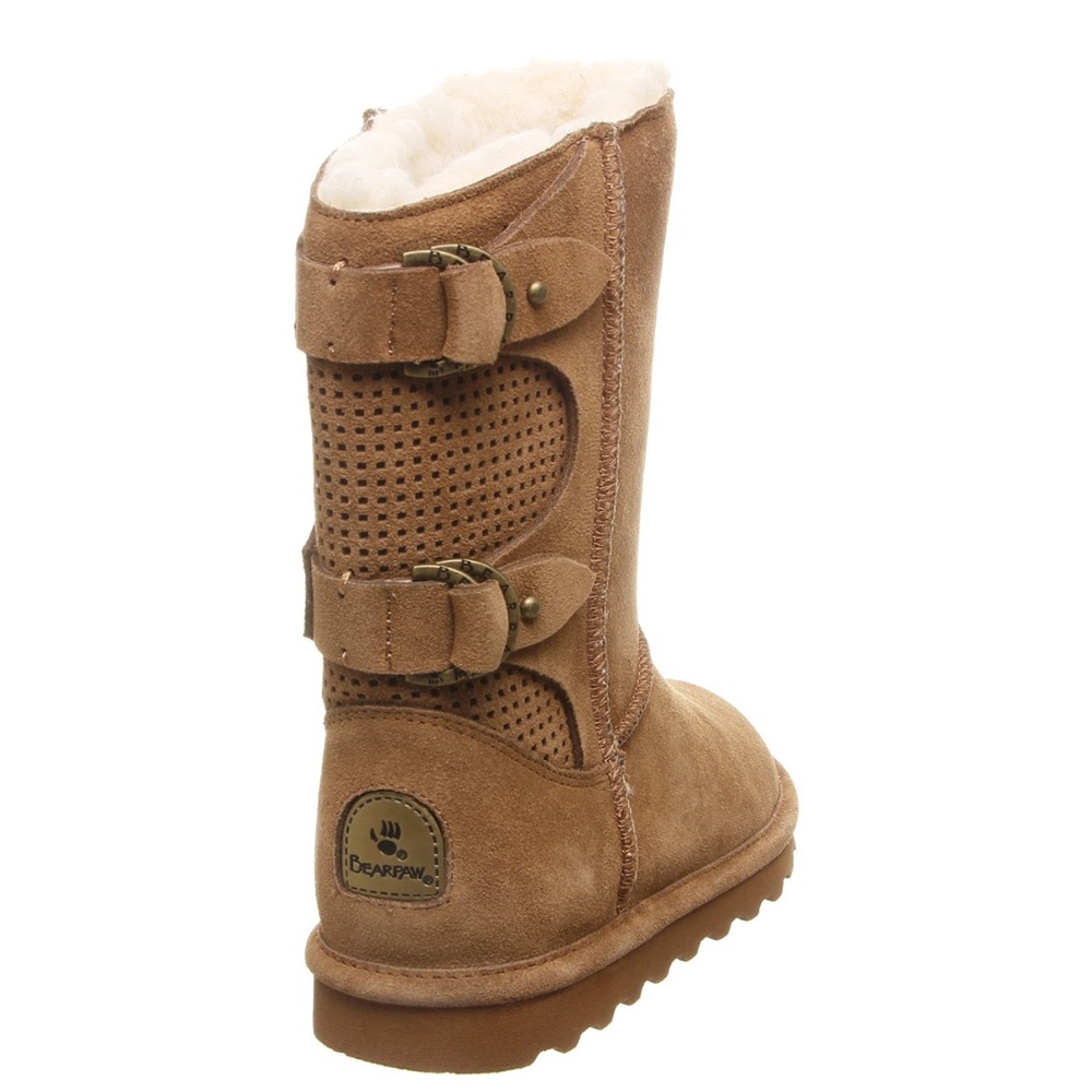 Bearpaw Womens Clara Suede Hickory Sheepskin Mid Height Cozy Winter Boots Size 8 - Picture 3 of 11